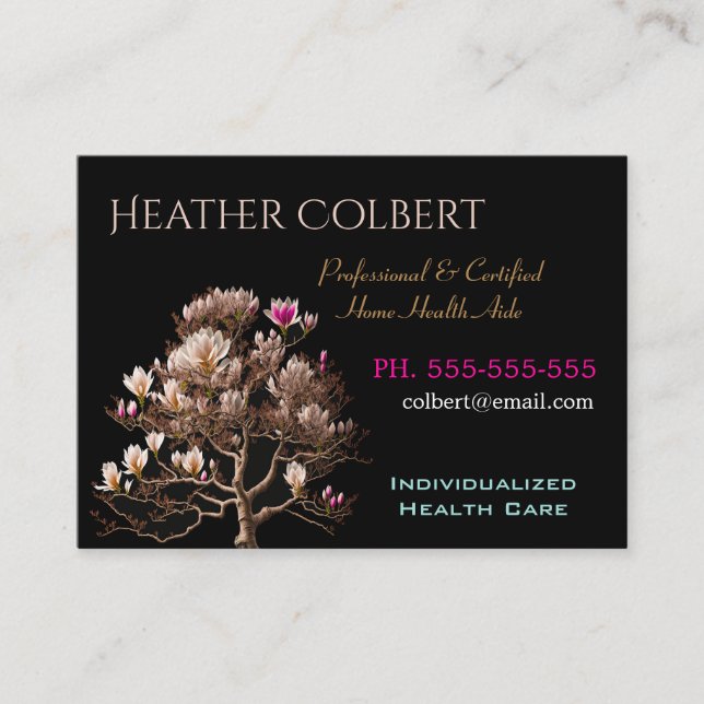 Caregiver  Calm Support Professional Business Card (Front)