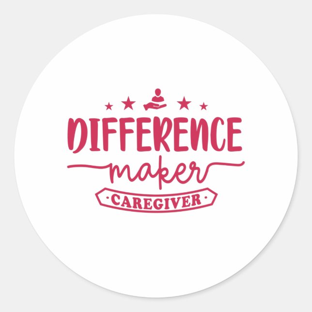 Caregiver, Care giver aid design Classic Round Sticker (Front)