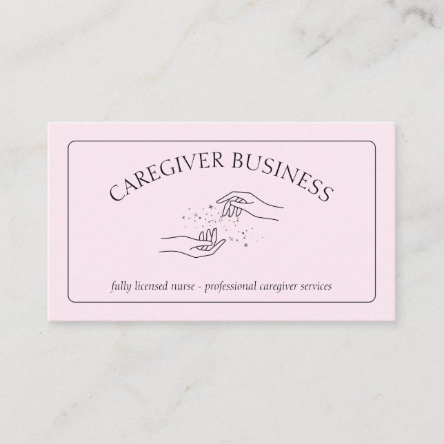 Caregiver Caregiving Adult Outpatient Home Nurse Business Card (Front)