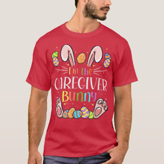 Caregiver Easter Matching Family Party Bunny Face  T-Shirt