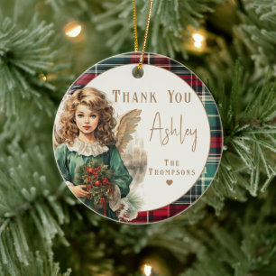 Caregiver Elegant  Angel Ceramic Ornament