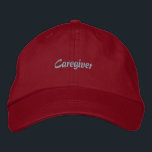 Caregiver  embroidered hat<br><div class="desc">A "Caregiver" text printed cotton embroidered hat would typically be a hat made of cotton fabric with the word "Caregiver" printed on it, possibly with additional embroidery or embellishments. It's likely designed to be worn by caregivers to showcase their role or as a gift item. Such hats often combine comfort...</div>
