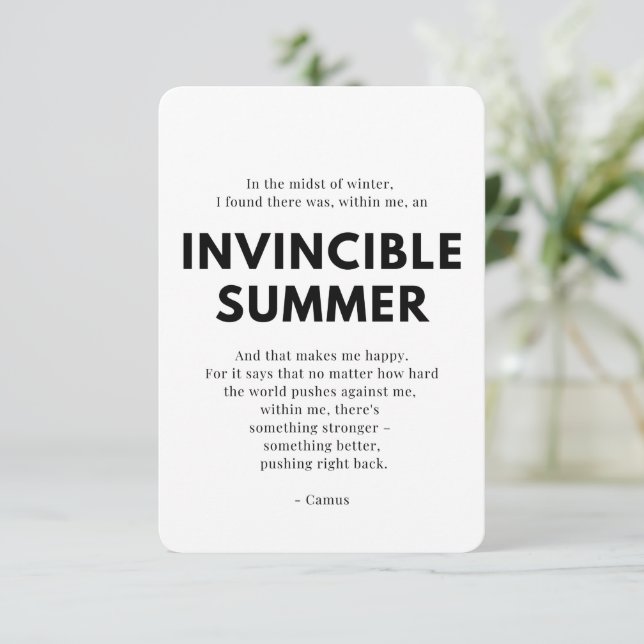 Caregiver Encouragement Card -  Invincible Summer (Standing Front)