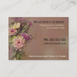 Caregiver Floral Friendly Professional Business Card