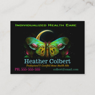 Caregiver Flutter Butterfly Trusting Professional  Business Card