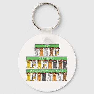 Caregiver Happy Christmas. Keychain
