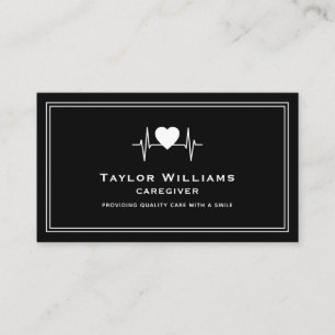 Caregiver Healthcare Heartbeat Pulse Heart EKG ECG Business Card