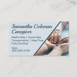 Caregiver Home Help Blue Business Card