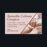 Caregiver Home Help Business Card<br><div class="desc">A beautiful business card featuring elderly hands. This great card would work well for a private caregiver,  home help business,  or a residential nursing organization. Easy to personalize with your own company information.</div>