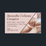 Caregiver Home Help Business Card<br><div class="desc">A beautiful business card featuring elderly hands. This great card would work well for a private caregiver,  home help business,  or a residential nursing organization. Easy to personalize with your own company information.</div>