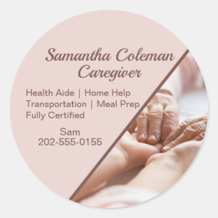 Caregiver Home Help Business Classic Round Sticker