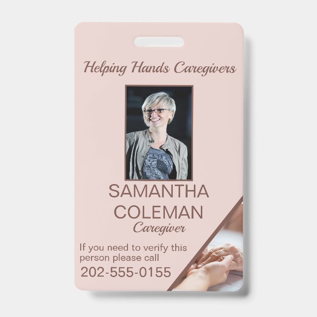 Caregiver Home Help Carer Identification Badge (Front)