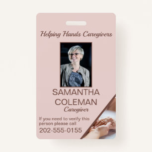 Caregiver Home Help Carer Identification Badge