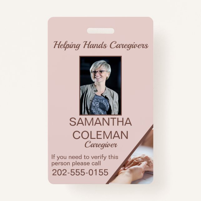 Caregiver Home Help Carer Identification Badge (Front)