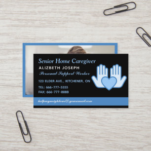 Caregiver Home Help Nurse photo modern Business Card