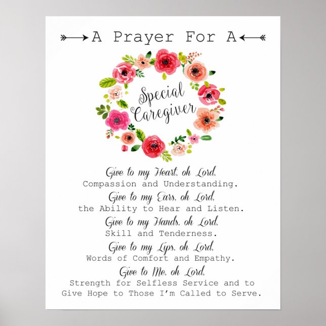 Caregiver Prayer Poster (Front)