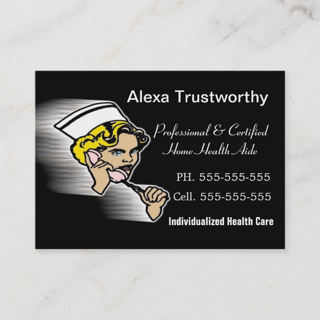Caregiver Professional Large Business Card (Front)