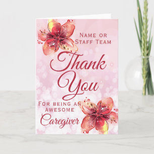 Caregiver Thank You Floral Lily Card