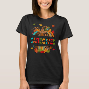 Caregiver Thankful Grateful Blessed Pumpkin Autumn T-Shirt