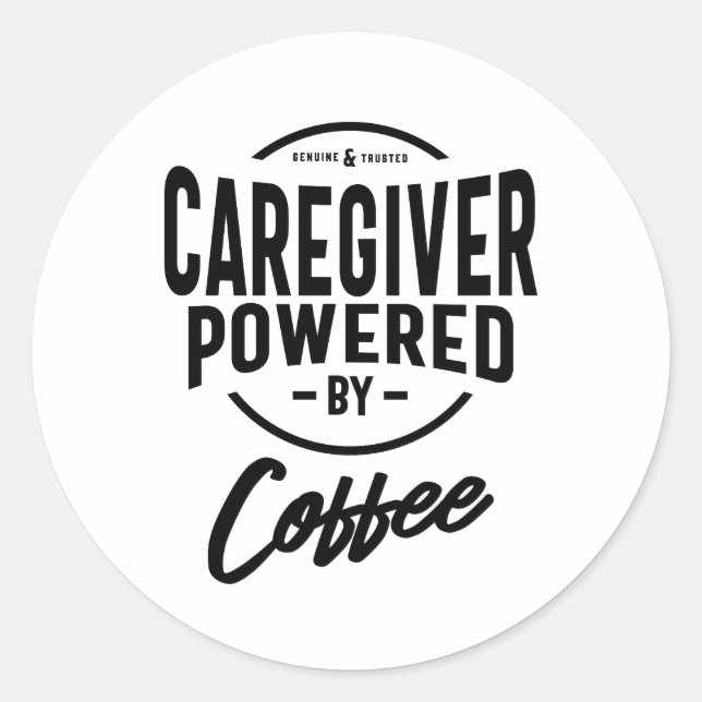 Caregiver Work Job Title Gift Classic Round Sticker (Front)