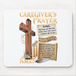 Caregivers Prayer Christian Cross Faith Hope Love Mouse Pad