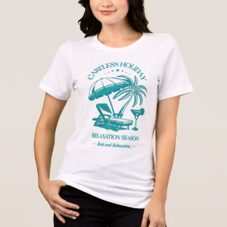 Careless Holiday Beach T-Shirt for Women Mom Wife Tri-Blend Shirt