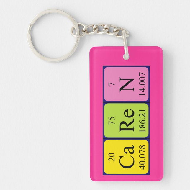 Caren periodic table name keyring (Front)