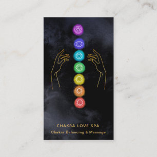 *~* Caress The Chakra Symbols + Healing Hands Business Card