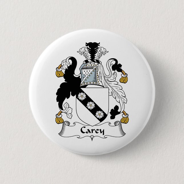 Carey Family Crest 2 Inch Round Button (Front)