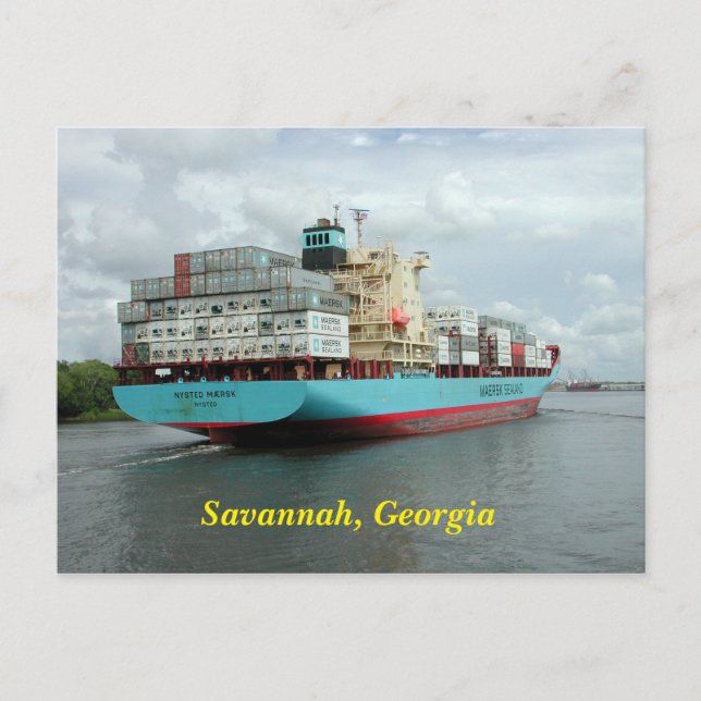 Cargo Container Ship Postcard (Front)