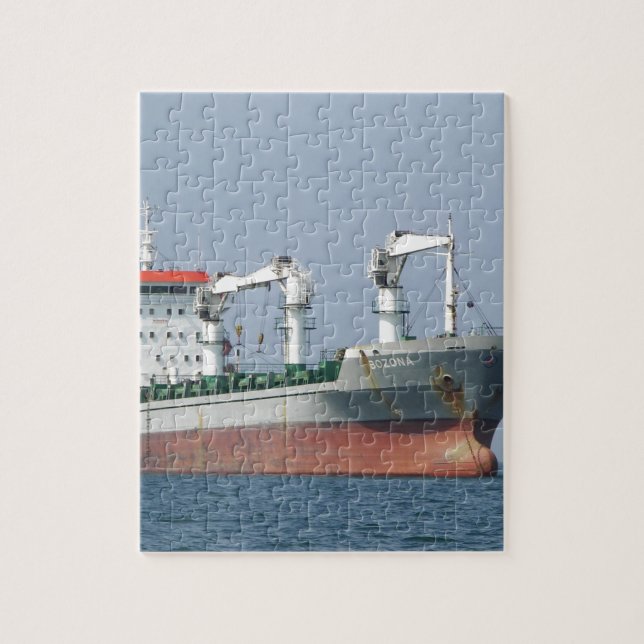 Cargo Ship Bozona Bows Jigsaw Puzzle (Vertical)