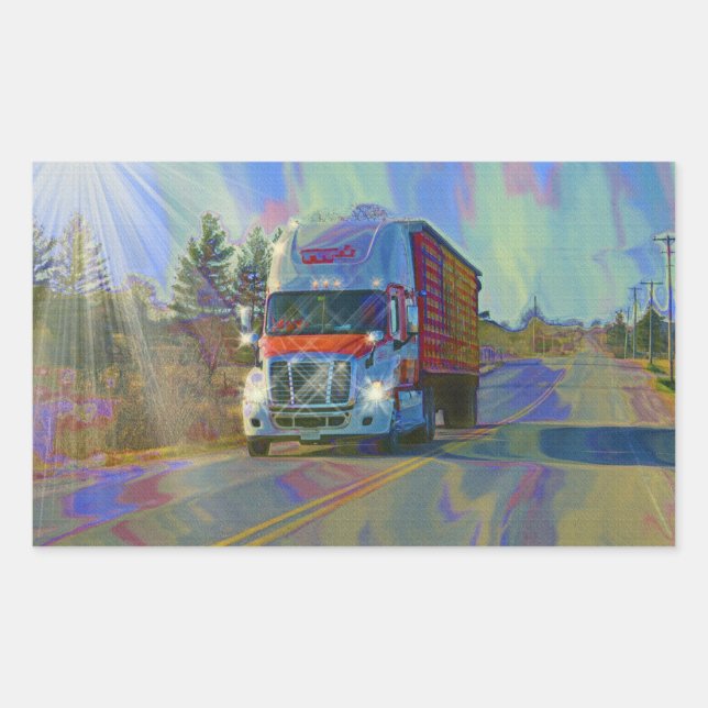 CARGO TRUCK BIG RIG TRUCKERS Gifts Sticker (Front)