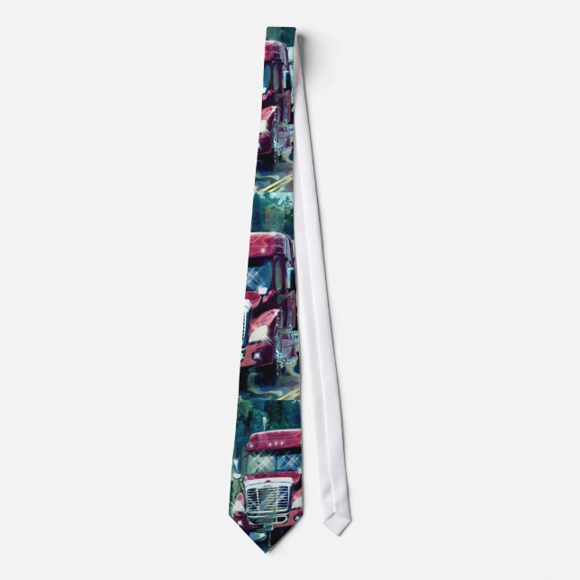 CARGO TRUCK BIG RIG TRUCKERS Necktie (Front)
