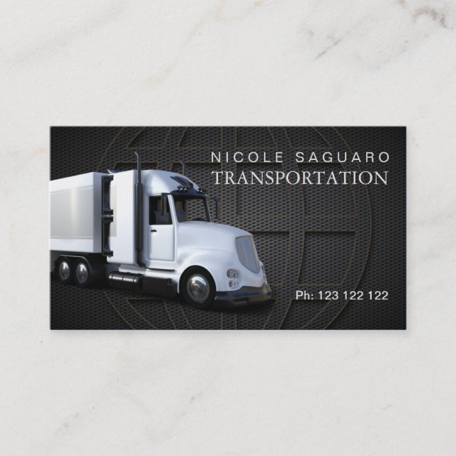 Cargo Truck Transportation Business Card (Front)