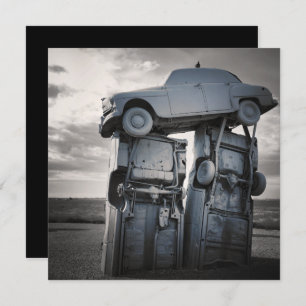 carhenge stacked cars invitation