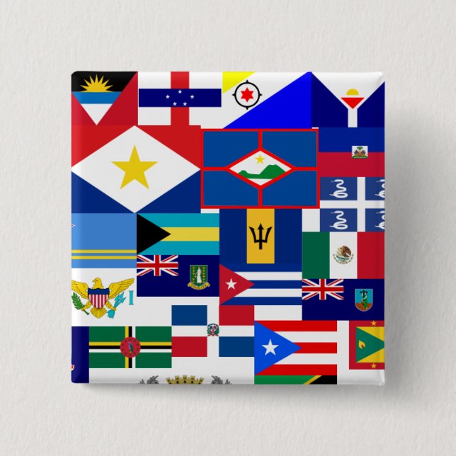 caribbean 2 inch square button (Front)