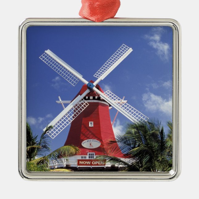 Caribbean, Aruba. Old Mill, converted into 'Mill Metal Ornament (Front)