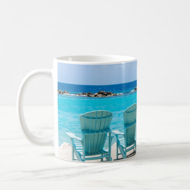 Caribbean Beach Chair Oasis #2 #caribbean #wall  Coffee Mug (Left)