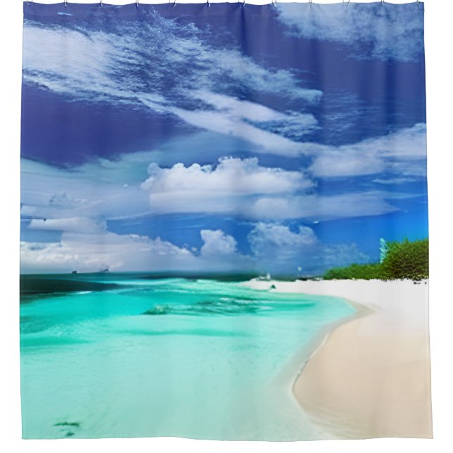 Caribbean Beach with Deep Blue Summer Sky (Front)
