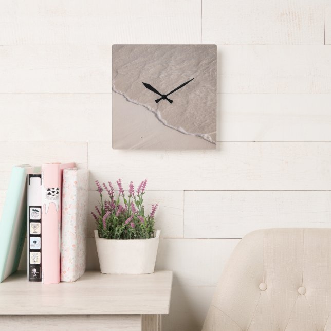 Caribbean Beach Zen Oasis #1 #ocean #wall #art Square Wall Clock (Reading Room)