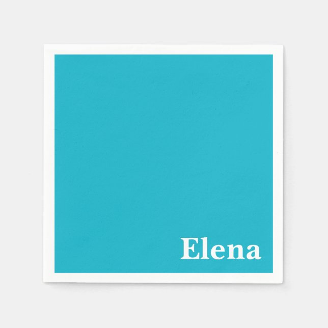 Caribbean Blue Customizable Napkin (Front)