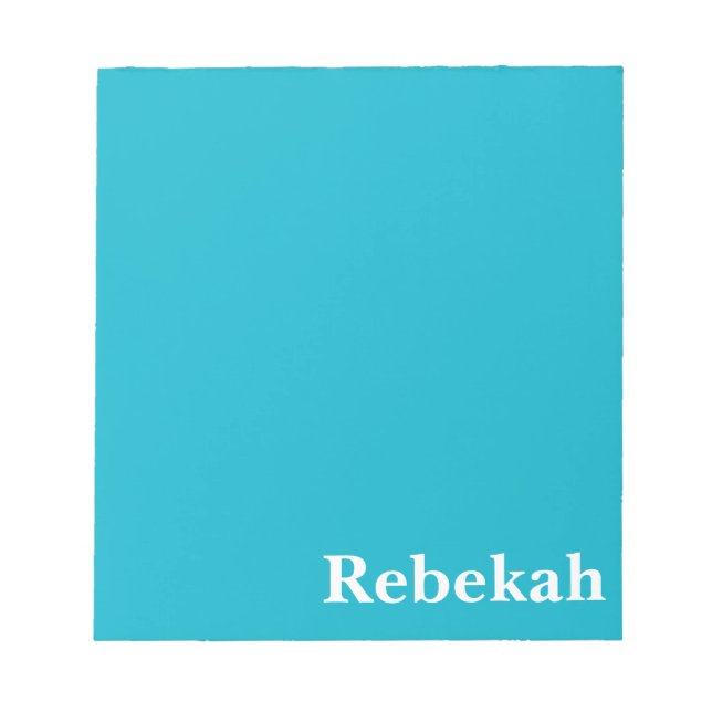 Caribbean Blue Customizable Notepad (Front)