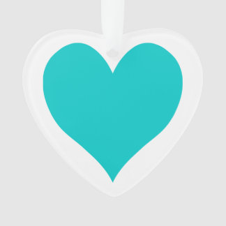 Caribbean Blue Cute Heart Shape Ornament