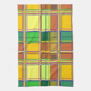 Caribbean Colorful Fabric Madras Tartan Kitchen Towel