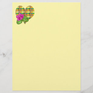 Caribbean Colorful Fabric Madras Tartan Letterhead