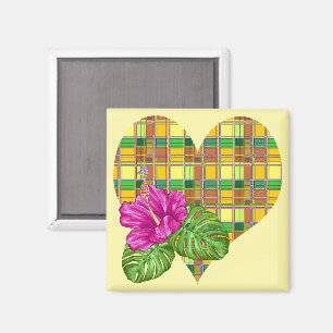 Caribbean Colorful Fabric Madras Tartan Magnet