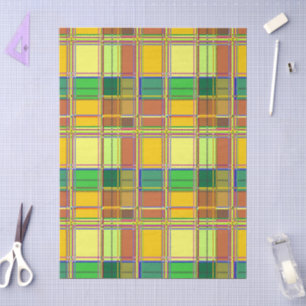 Caribbean Colorful Fabric Madras Tartan Tissue Paper