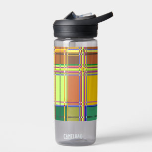 Caribbean Colorful Fabric Madras Tartan Water Bottle