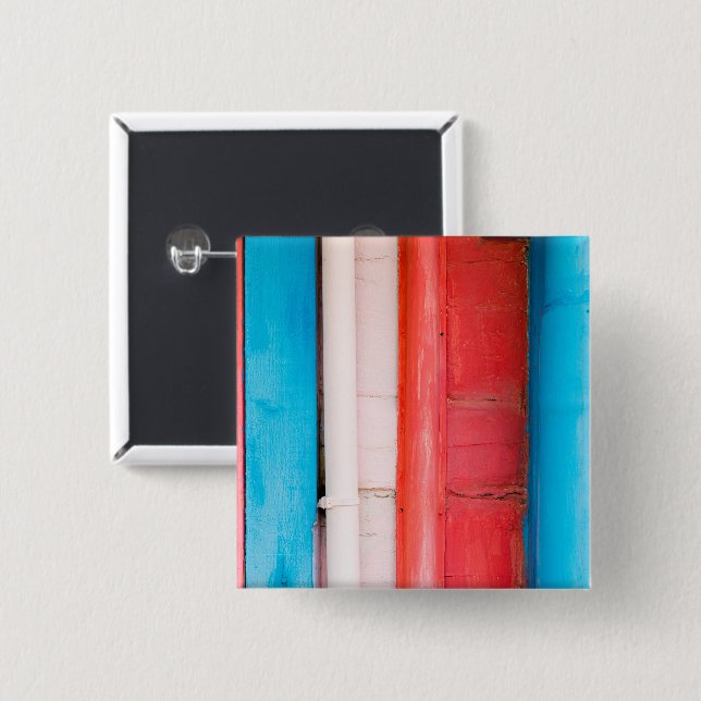 Caribbean colours - abstract 2 inch square button (Front & Back)