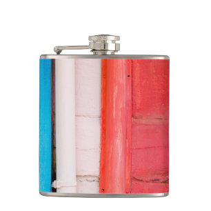 Caribbean colours - abstract hip flask